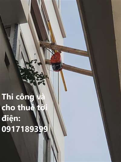 cho thuê tời điện, thi công chuyển máy lên nhà cao tầng